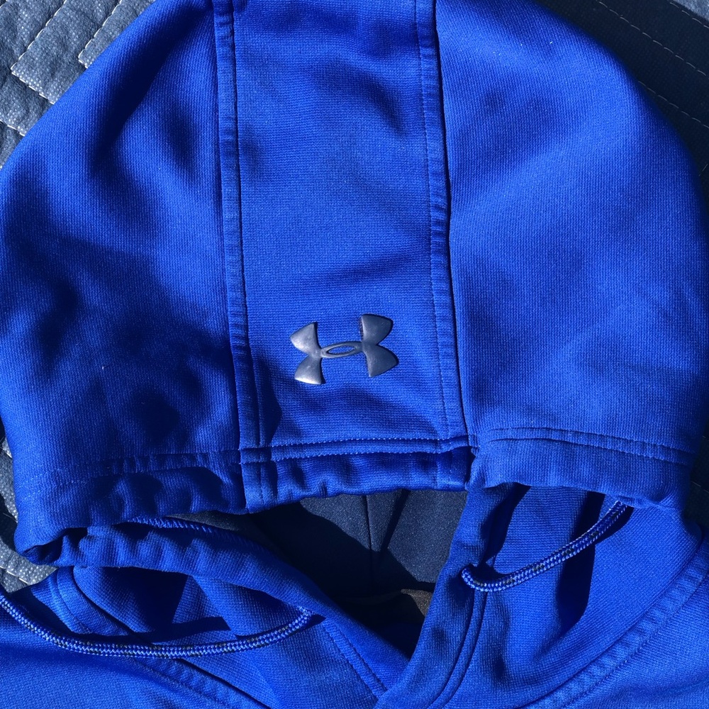 Under Armour Blue Pullover Hoodie with Reflective Logo
